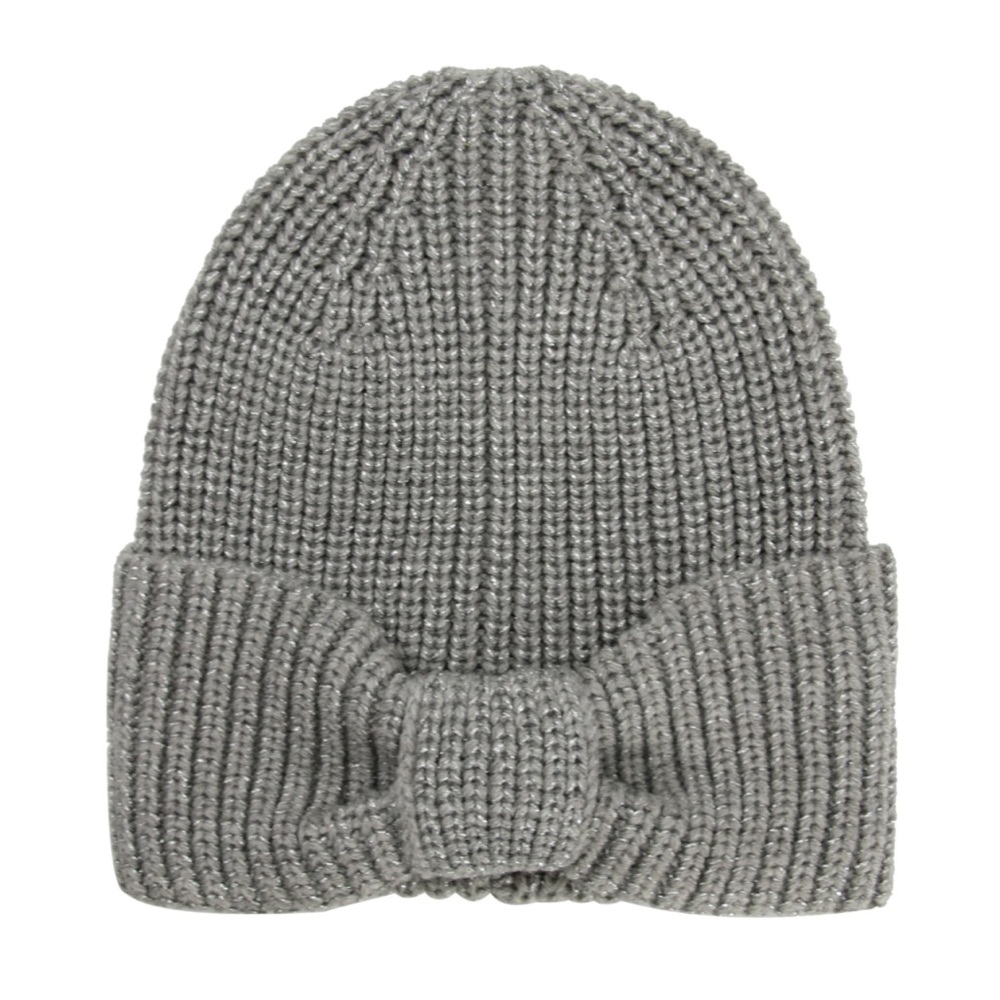 Kate Spade New York metallic bow beanie nwt